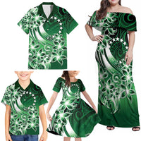 Cook Islands Tattoo Family Matching Off Shoulder Maxi Dress and Hawaiian Shirt Plumeria Polynesian Pattern LT9 - Polynesian Pride