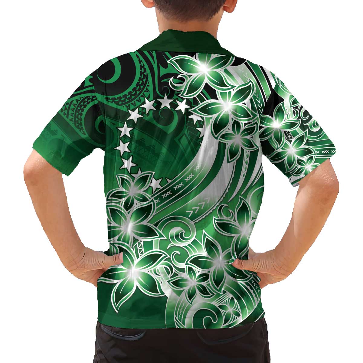 Cook Islands Tattoo Family Matching Off Shoulder Short Dress and Hawaiian Shirt Plumeria Polynesian Pattern LT9 - Polynesian Pride