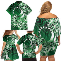 Cook Islands Tattoo Family Matching Off Shoulder Short Dress and Hawaiian Shirt Plumeria Polynesian Pattern LT9 - Polynesian Pride