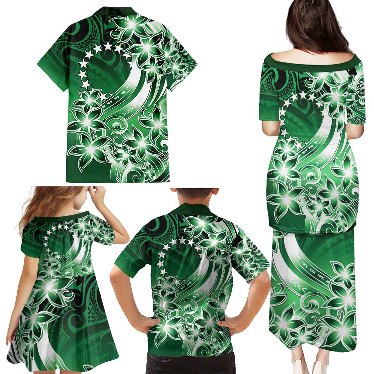 Cook Islands Tattoo Family Matching Puletasi and Hawaiian Shirt Plumeria Polynesian Pattern LT9 - Polynesian Pride