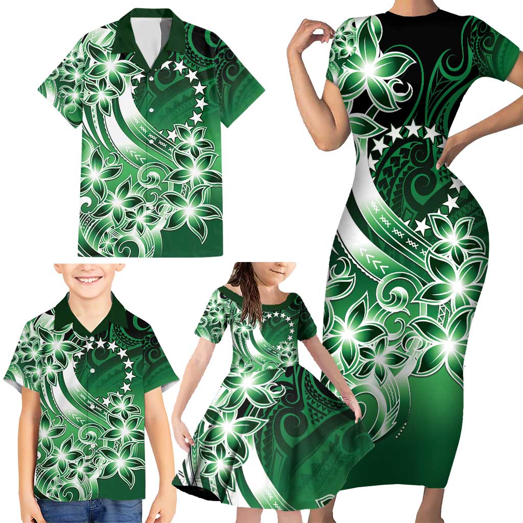 Cook Islands Tattoo Family Matching Short Sleeve Bodycon Dress and Hawaiian Shirt Plumeria Polynesian Pattern LT9 - Polynesian Pride