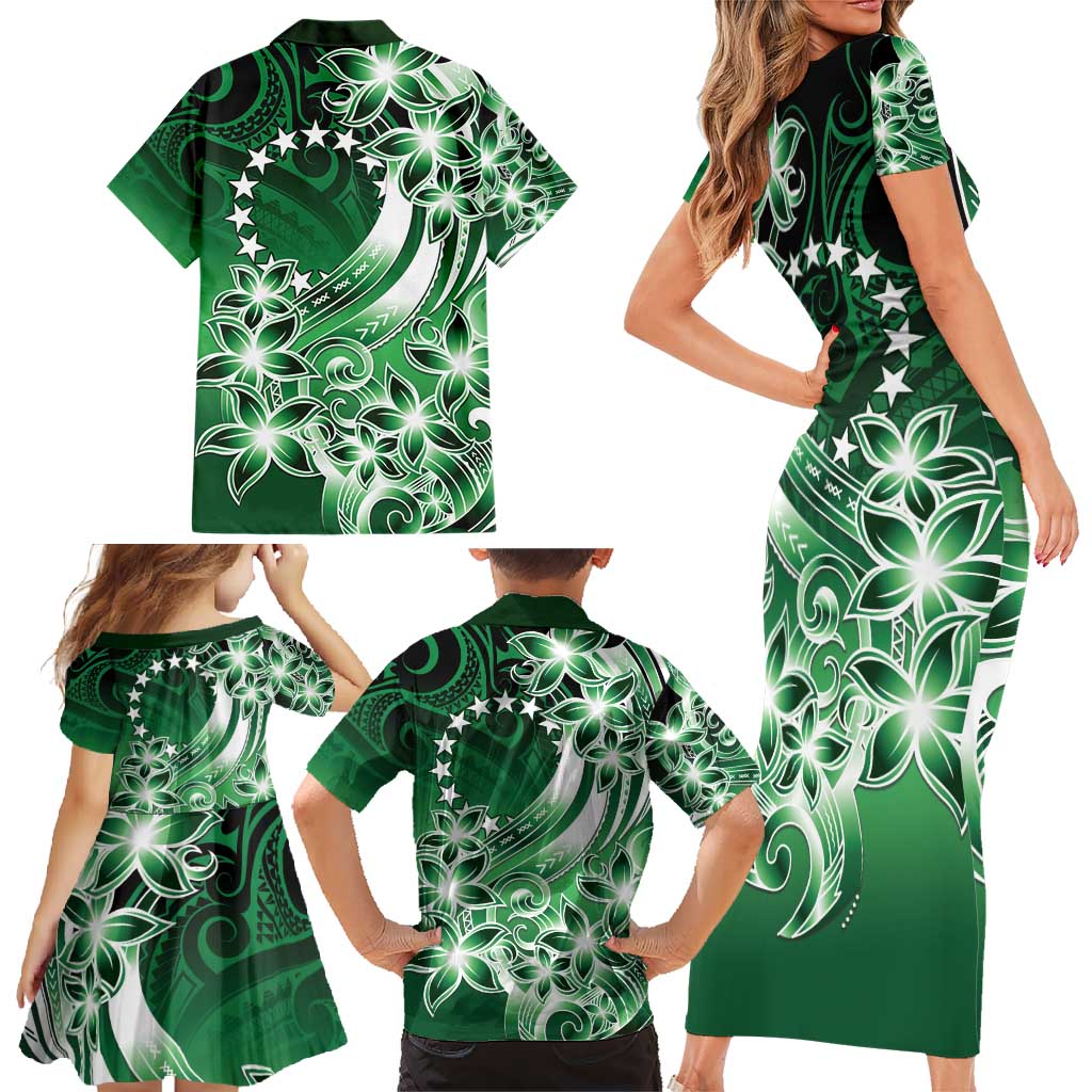 Cook Islands Tattoo Family Matching Short Sleeve Bodycon Dress and Hawaiian Shirt Plumeria Polynesian Pattern LT9 - Polynesian Pride