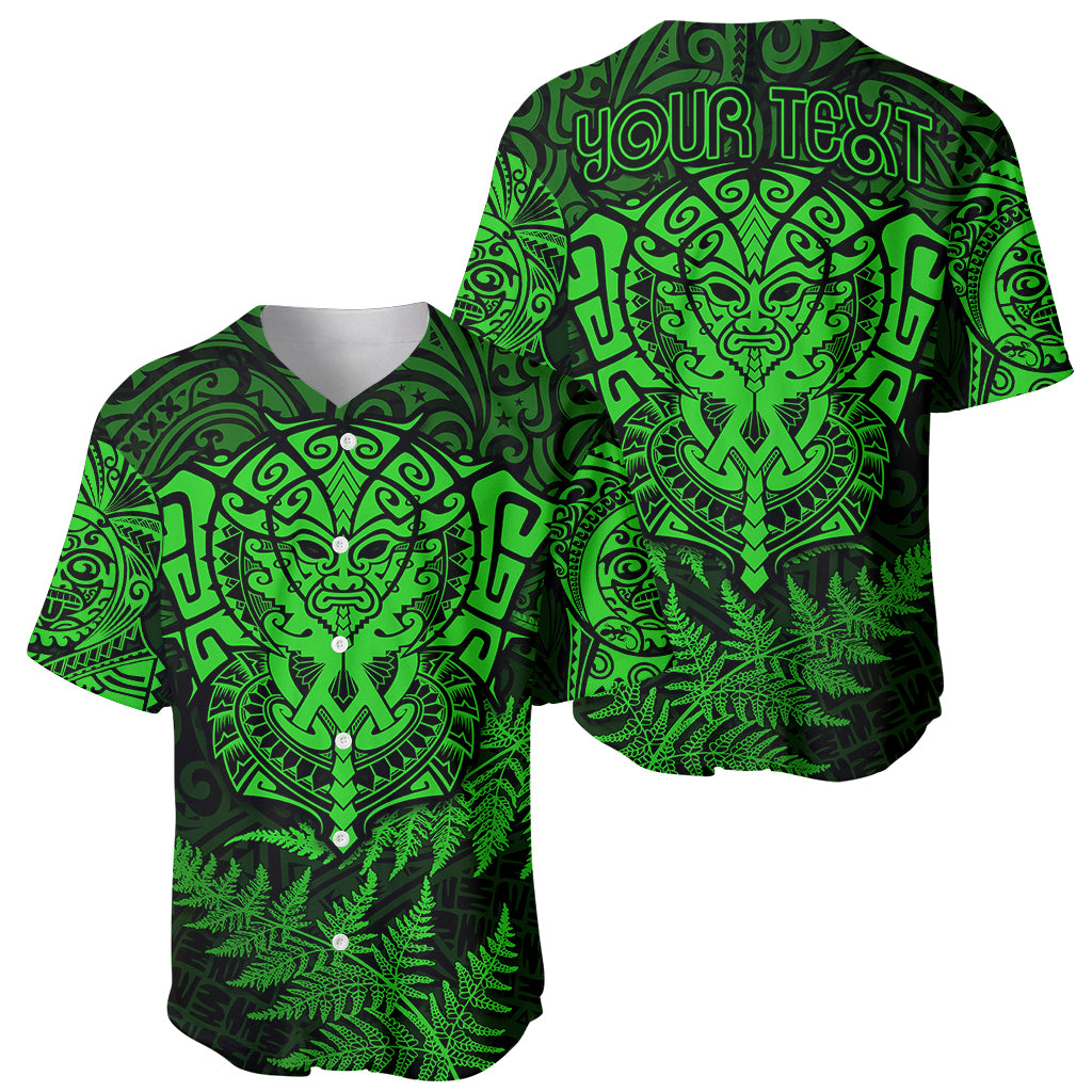New Zealand Rugby Baseball Jersey Silver Fern All Black Mix Ta Moko Green Style LT9 - Polynesian Pride