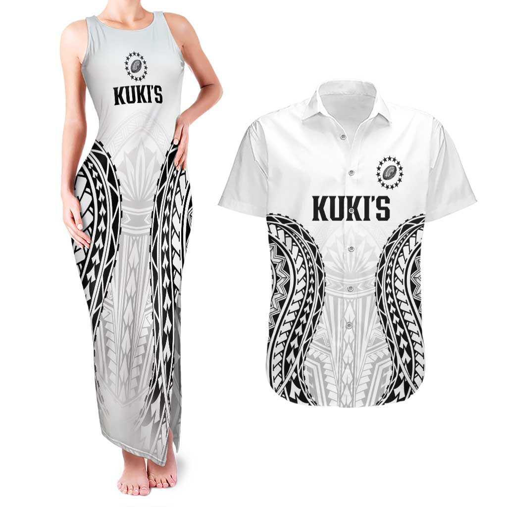 World Rugby Cook Islands Couples Matching Tank Maxi Dress and Hawaiian Shirt Kukis Make History LT9 White - Polynesian Pride