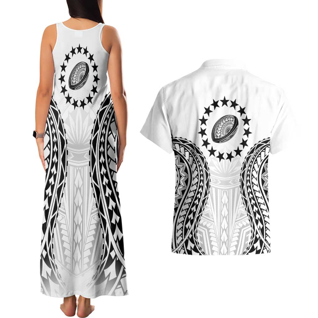 World Rugby Cook Islands Couples Matching Tank Maxi Dress and Hawaiian Shirt Kukis Make History LT9 - Polynesian Pride