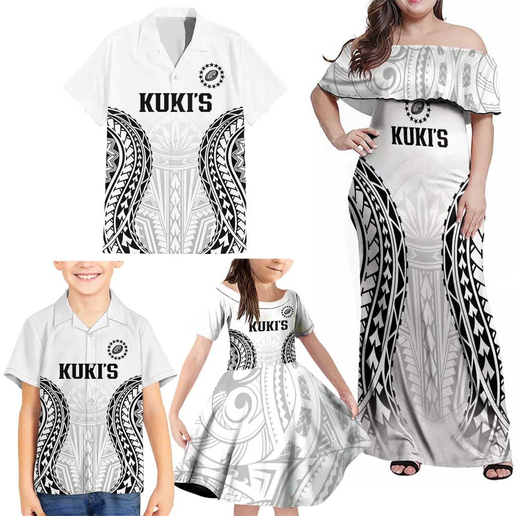 World Rugby Cook Islands Family Matching Off Shoulder Maxi Dress and Hawaiian Shirt Kukis Make History LT9 - Polynesian Pride