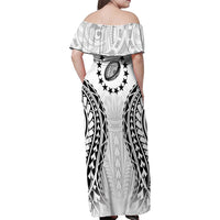 World Rugby Cook Islands Family Matching Off Shoulder Maxi Dress and Hawaiian Shirt Kukis Make History LT9 - Polynesian Pride