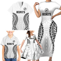 World Rugby Cook Islands Family Matching Short Sleeve Bodycon Dress and Hawaiian Shirt Kukis Make History LT9 - Polynesian Pride