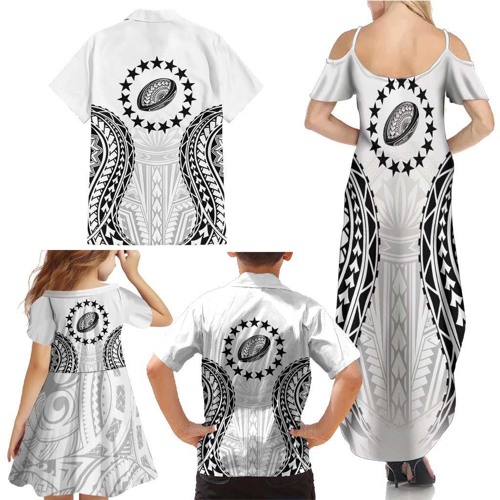 World Rugby Cook Islands Family Matching Summer Maxi Dress and Hawaiian Shirt Kukis Make History LT9 - Polynesian Pride