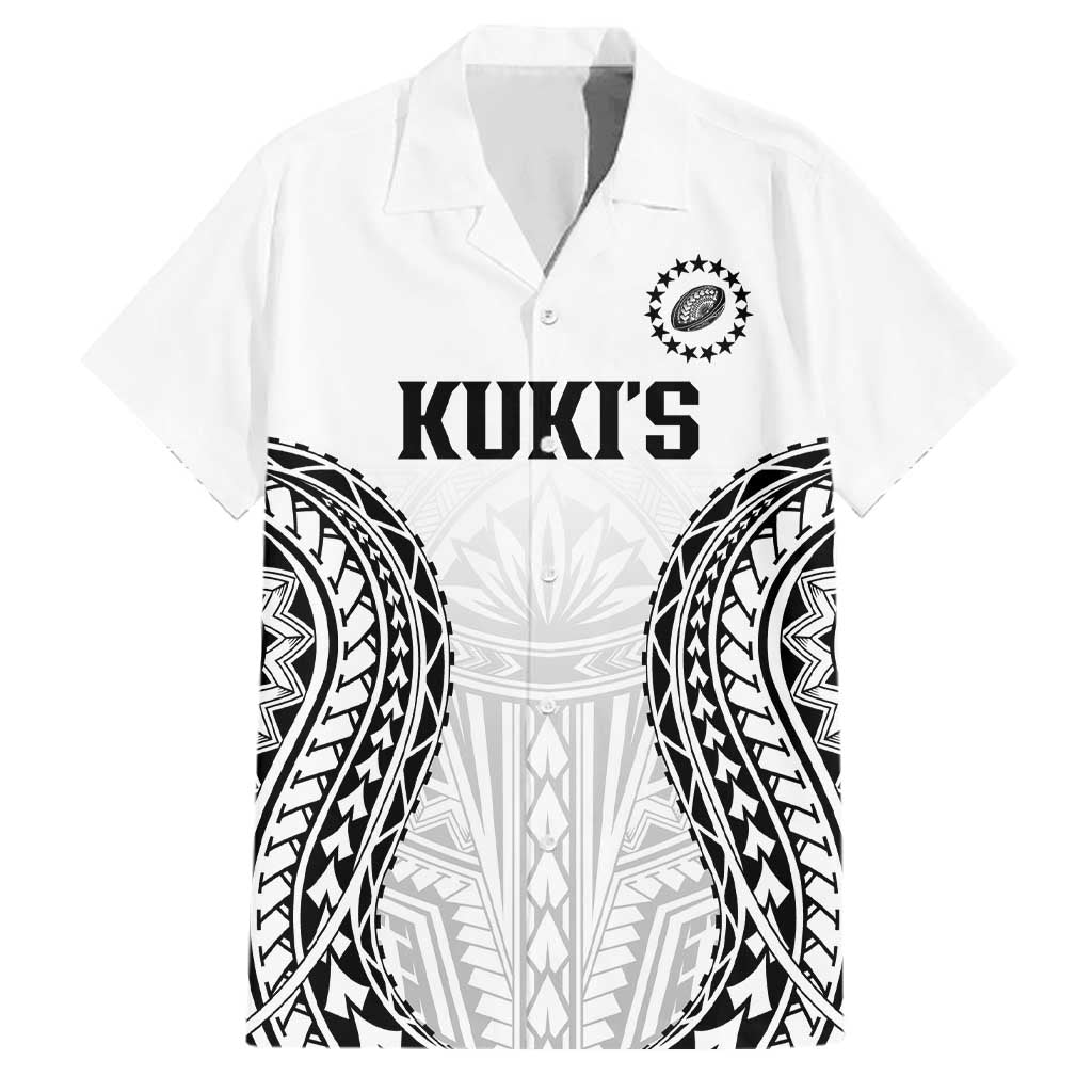World Rugby Cook Islands Family Matching Tank Maxi Dress and Hawaiian Shirt Kukis Make History LT9 Dad's Shirt - Short Sleeve White - Polynesian Pride