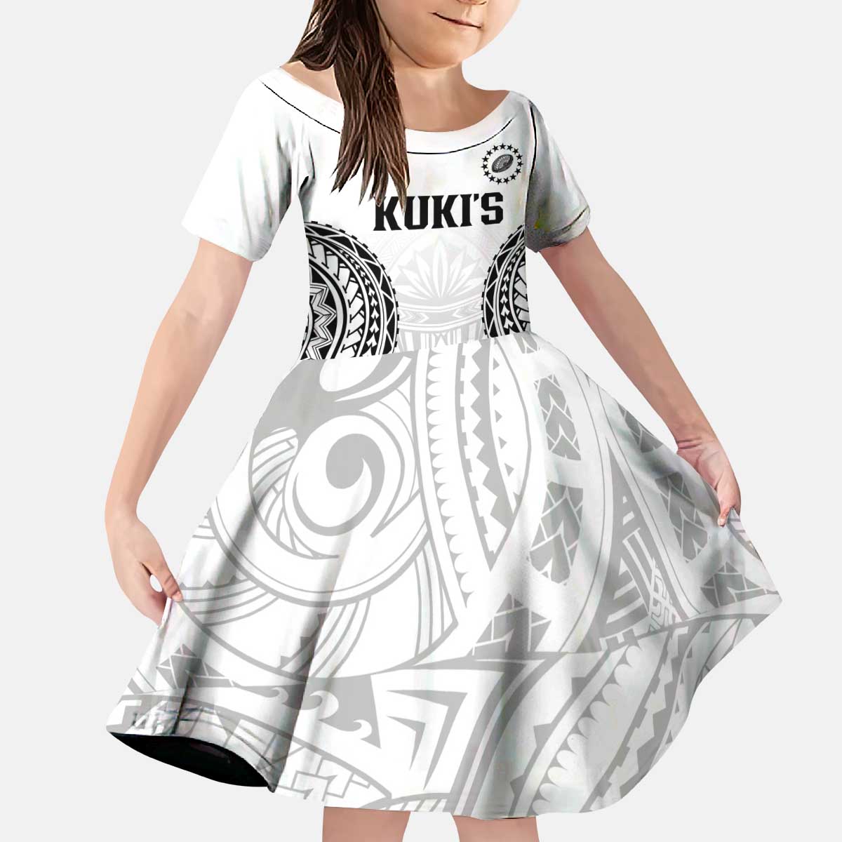 World Rugby Cook Islands Kid Short Sleeve Dress Kukis Make History - Polynesian Pride