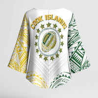 World Rugby Cook Islands Kimono Sleeve Blouse White Polynesian Tribal Pattern LT9 - Polynesian Pride
