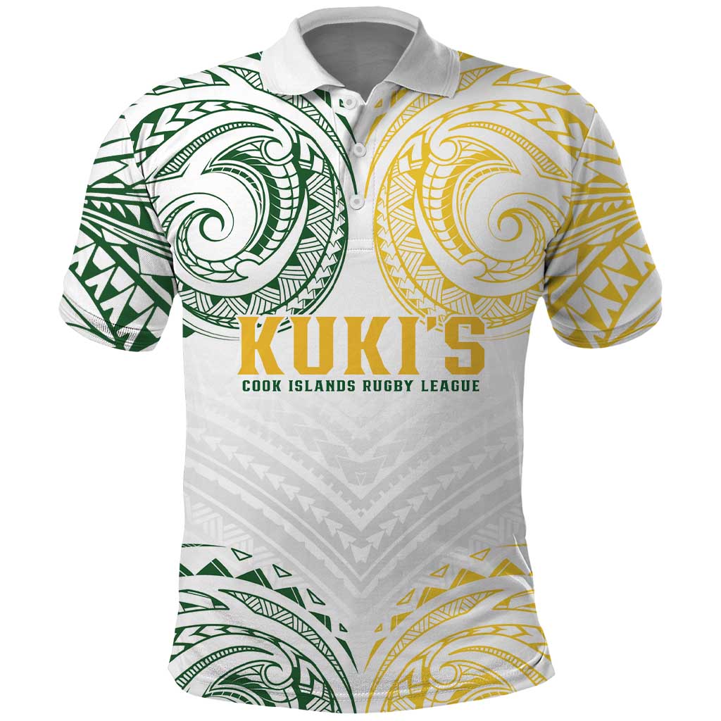 World Rugby Cook Islands Polo Shirt White Polynesian Tribal Pattern LT9 White - Polynesian Pride