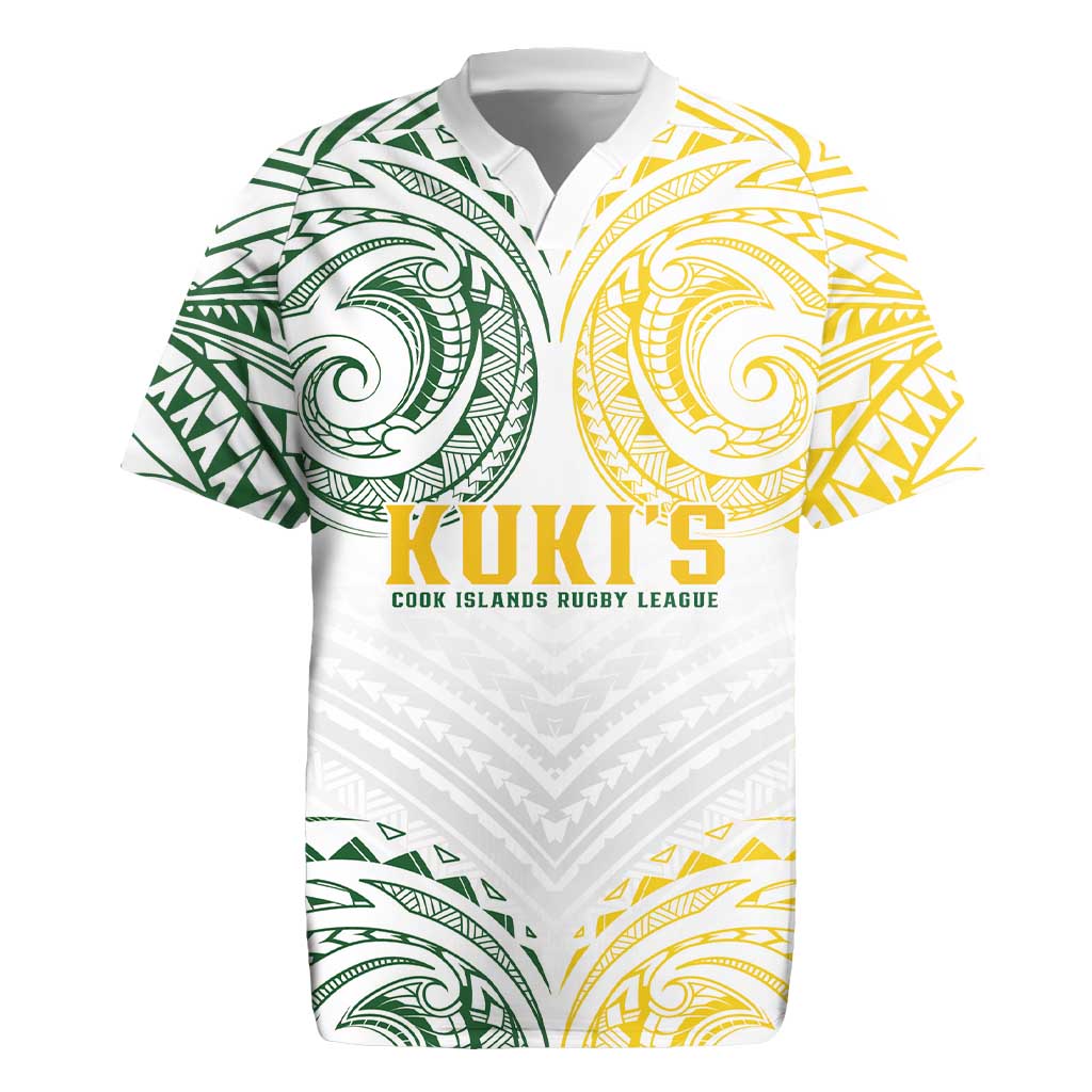 World Rugby Cook Islands Rugby Jersey White Polynesian Tribal Pattern - Polynesian Pride