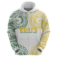 World Rugby Cook Islands Zip Hoodie White Polynesian Tribal Pattern LT9 - Polynesian Pride