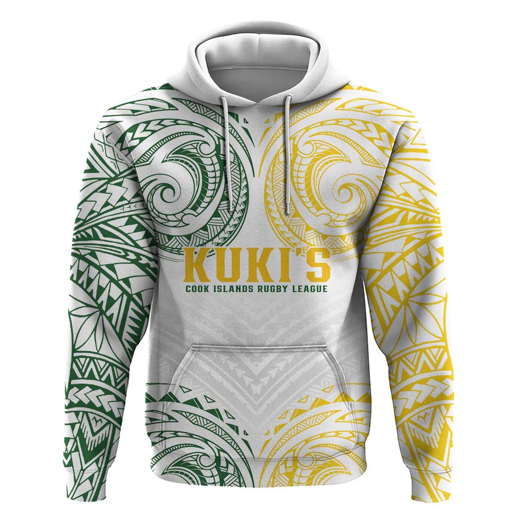 World Rugby Cook Islands Zip Hoodie White Polynesian Tribal Pattern LT9 Pullover Hoodie White - Polynesian Pride