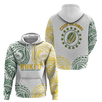 World Rugby Cook Islands Zip Hoodie White Polynesian Tribal Pattern LT9 - Polynesian Pride