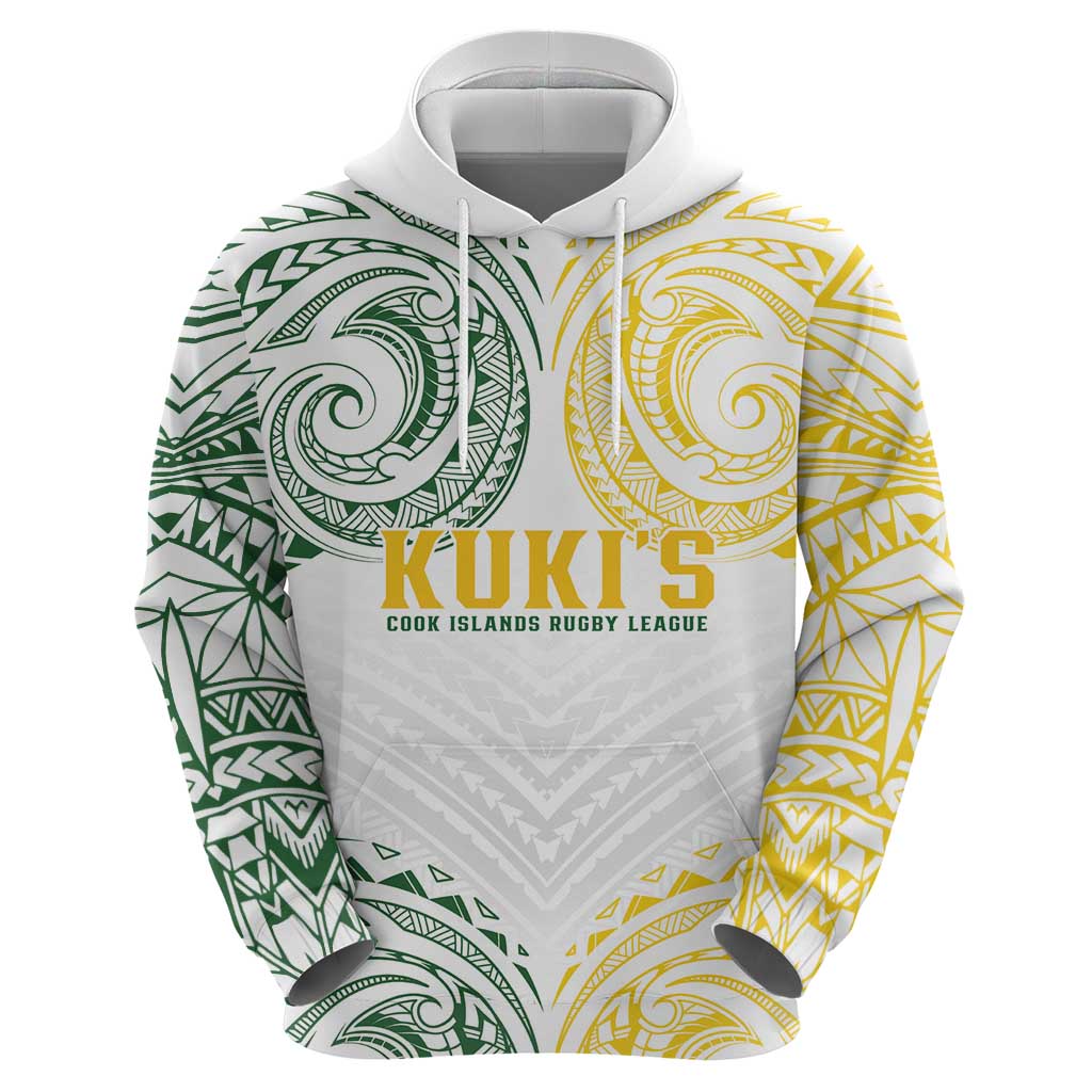 World Rugby Cook Islands Zip Hoodie White Polynesian Tribal Pattern LT9 - Polynesian Pride