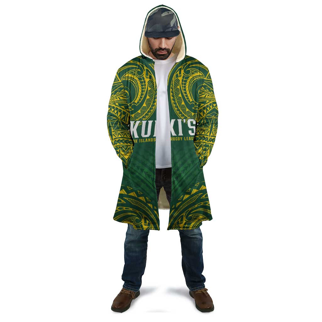 World Rugby Cook Islands Cloak Green Polynesian Tribal Pattern - Polynesian Pride