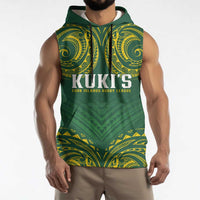 World Rugby Cook Islands Sleeveless Hoodie Green Polynesian Tribal Pattern LT9 - Polynesian Pride