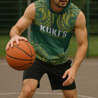 World Rugby Cook Islands Sleeveless Hoodie Green Polynesian Tribal Pattern LT9 - Polynesian Pride