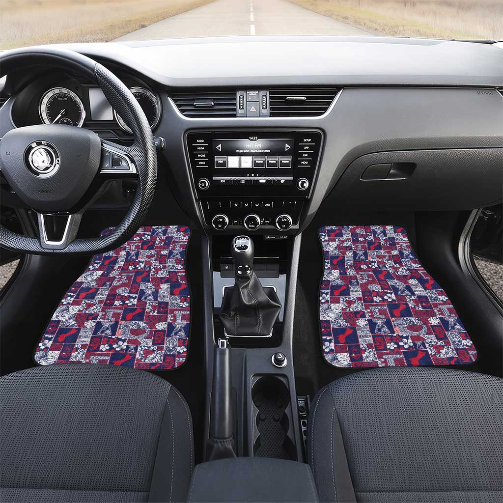Guam Felis Pasgua Car Mats Pacific Patchwork Xmas Vibes - Polynesian Pride