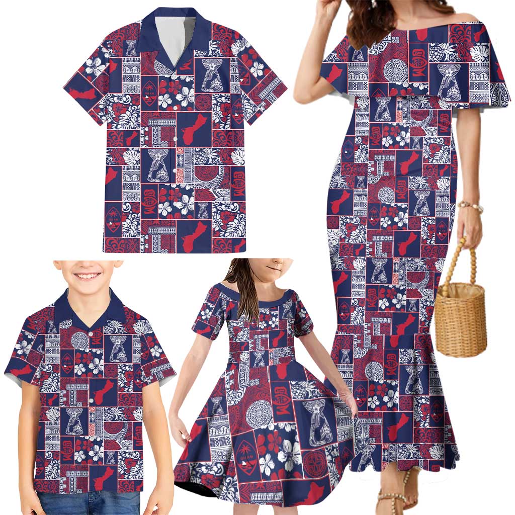 Guam Felis Pasgua Family Matching Mermaid Dress and Hawaiian Shirt Pacific Patchwork Xmas Vibes LT9 - Polynesian Pride
