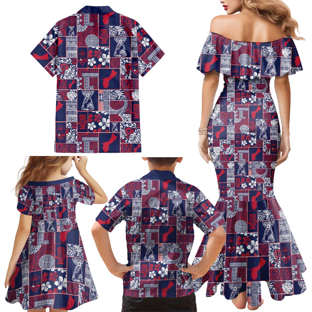 Guam Felis Pasgua Family Matching Mermaid Dress and Hawaiian Shirt Pacific Patchwork Xmas Vibes LT9 - Polynesian Pride