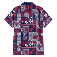 Guam Felis Pasgua Family Matching Off The Shoulder Long Sleeve Dress and Hawaiian Shirt Pacific Patchwork Xmas Vibes LT9 - Polynesian Pride