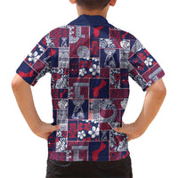 Guam Felis Pasgua Family Matching Off Shoulder Short Dress and Hawaiian Shirt Pacific Patchwork Xmas Vibes LT9 - Polynesian Pride