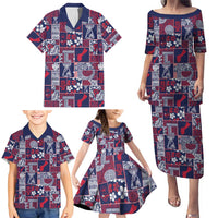 Guam Felis Pasgua Family Matching Puletasi and Hawaiian Shirt Pacific Patchwork Xmas Vibes LT9 - Polynesian Pride
