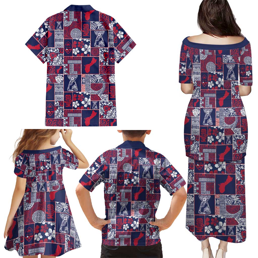 Guam Felis Pasgua Family Matching Puletasi and Hawaiian Shirt Pacific Patchwork Xmas Vibes LT9 - Polynesian Pride