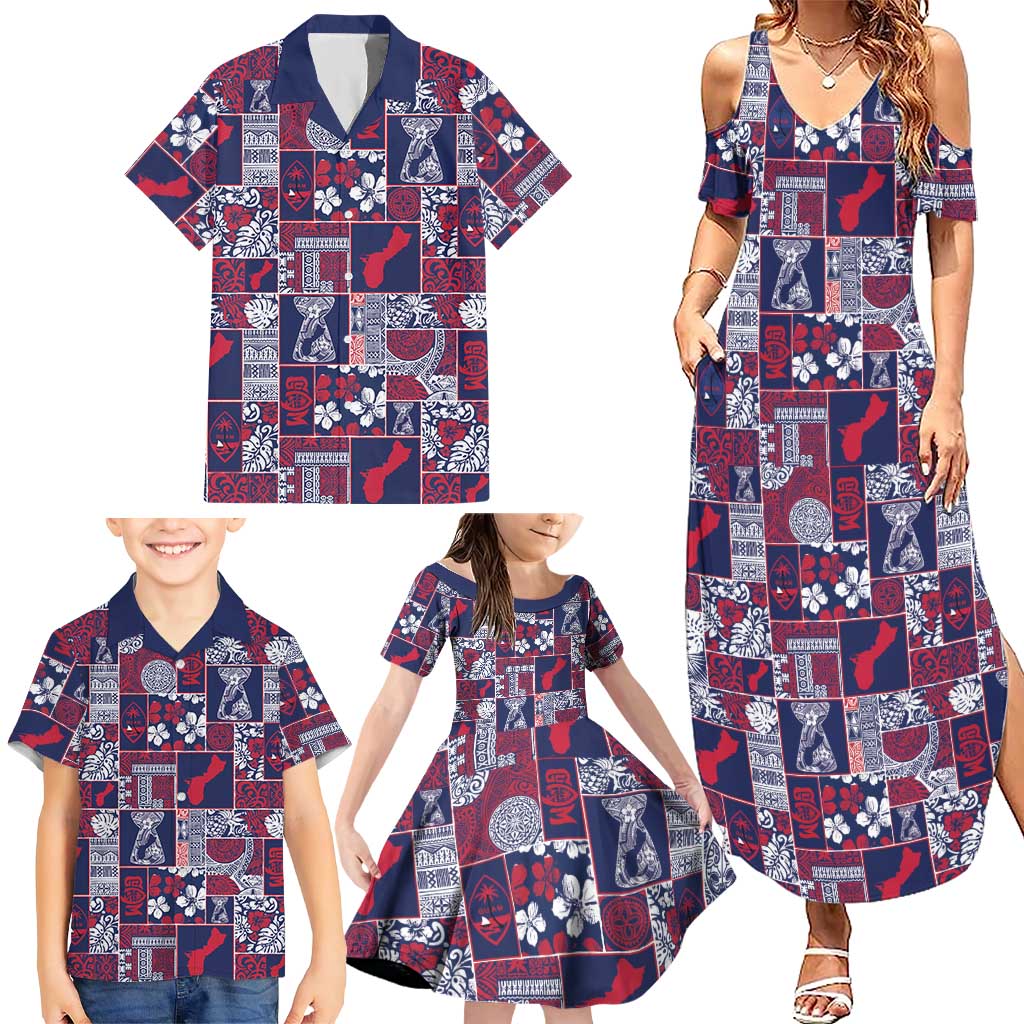 Guam Felis Pasgua Family Matching Summer Maxi Dress and Hawaiian Shirt Pacific Patchwork Xmas Vibes LT9 - Polynesian Pride