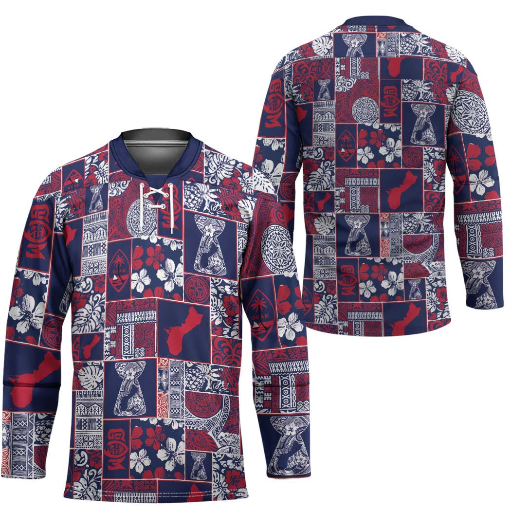 Guam Felis Pasgua Hockey Jersey Pacific Patchwork Xmas Vibes - Polynesian Pride