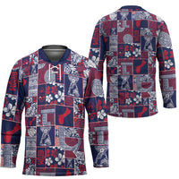 Guam Felis Pasgua Hockey Jersey Pacific Patchwork Xmas Vibes - Polynesian Pride