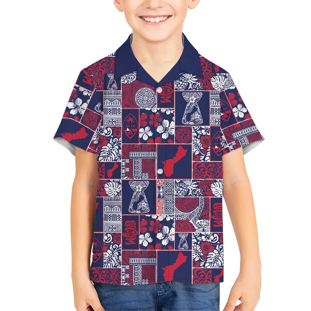 Guam Felis Pasgua Kid Hawaiian Shirt Pacific Patchwork Xmas Vibes - Polynesian Pride