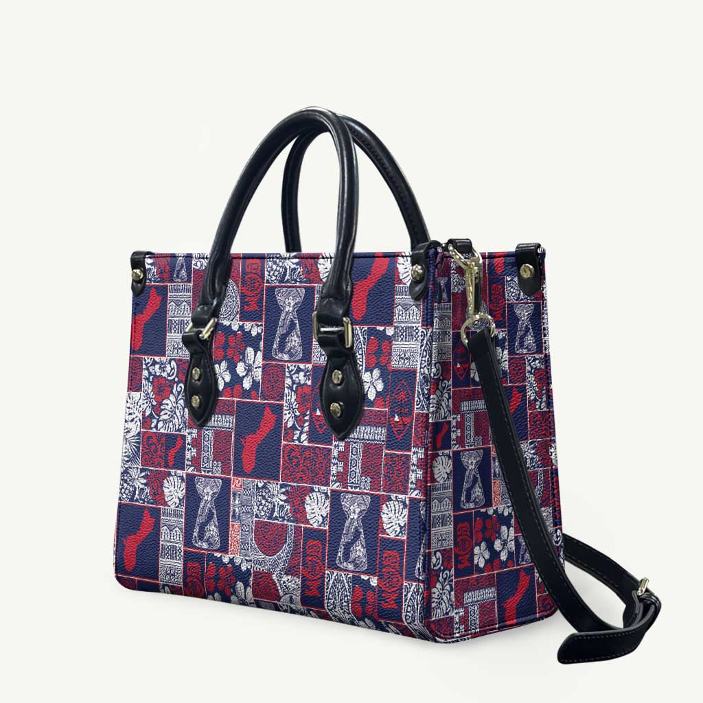 Guam Felis Pasgua Leather Bag Pacific Patchwork Xmas Vibes - Polynesian Pride
