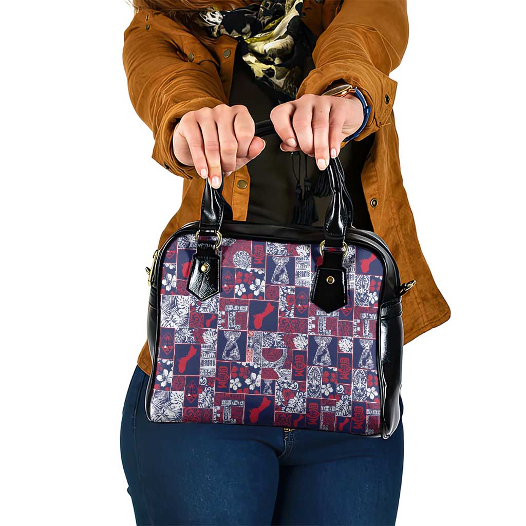 Guam Felis Pasgua Shoulder Handbag Pacific Patchwork Xmas Vibes - Polynesian Pride
