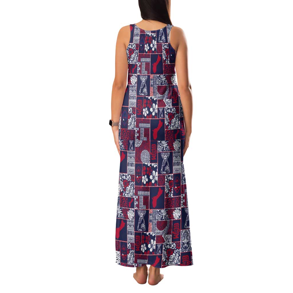 Guam Felis Pasgua Tank Maxi Dress Pacific Patchwork Xmas Vibes LT9 - Polynesian Pride