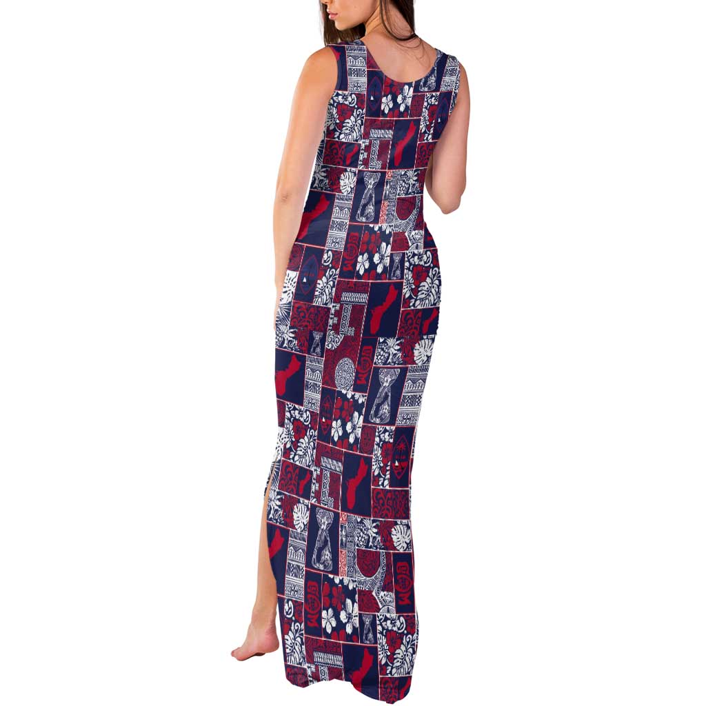 Guam Felis Pasgua Tank Maxi Dress Pacific Patchwork Xmas Vibes LT9 - Polynesian Pride