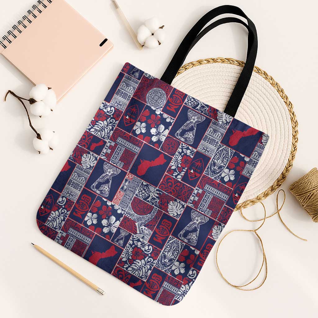Guam Felis Pasgua Tote Bag Pacific Patchwork Xmas Vibes - Polynesian Pride