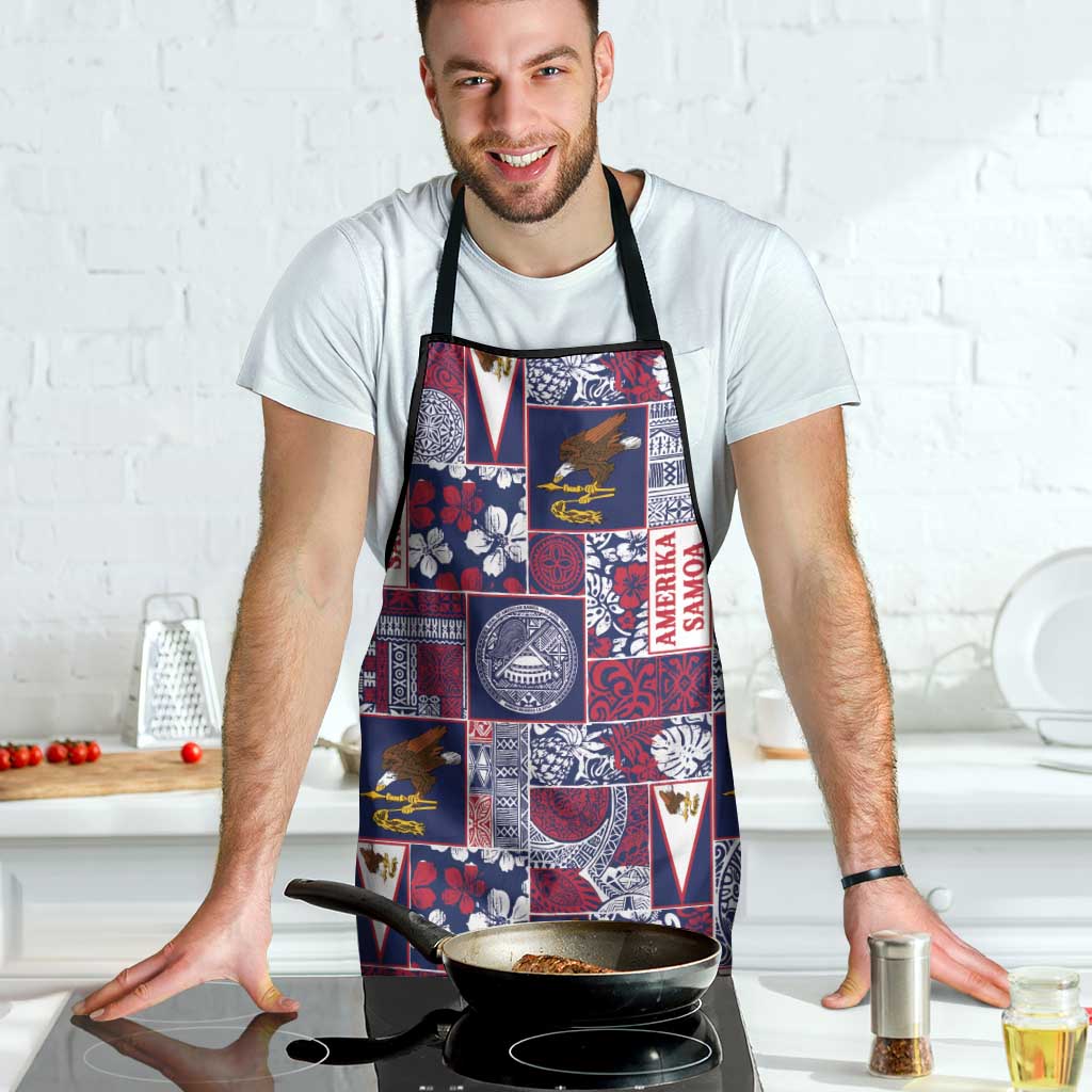 Manuia le Kerisimasi American Samoa Apron Pacific Patchwork Xmas Vibes - Polynesian Pride
