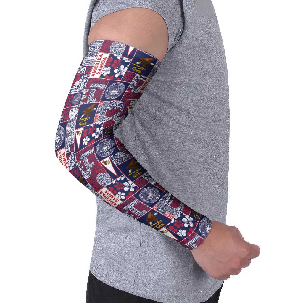 Manuia le Kerisimasi American Samoa Arm Sleeves Pacific Patchwork Xmas Vibes - Polynesian Pride