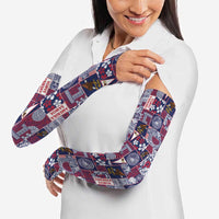 Manuia le Kerisimasi American Samoa Arm Sleeves Pacific Patchwork Xmas Vibes - Polynesian Pride