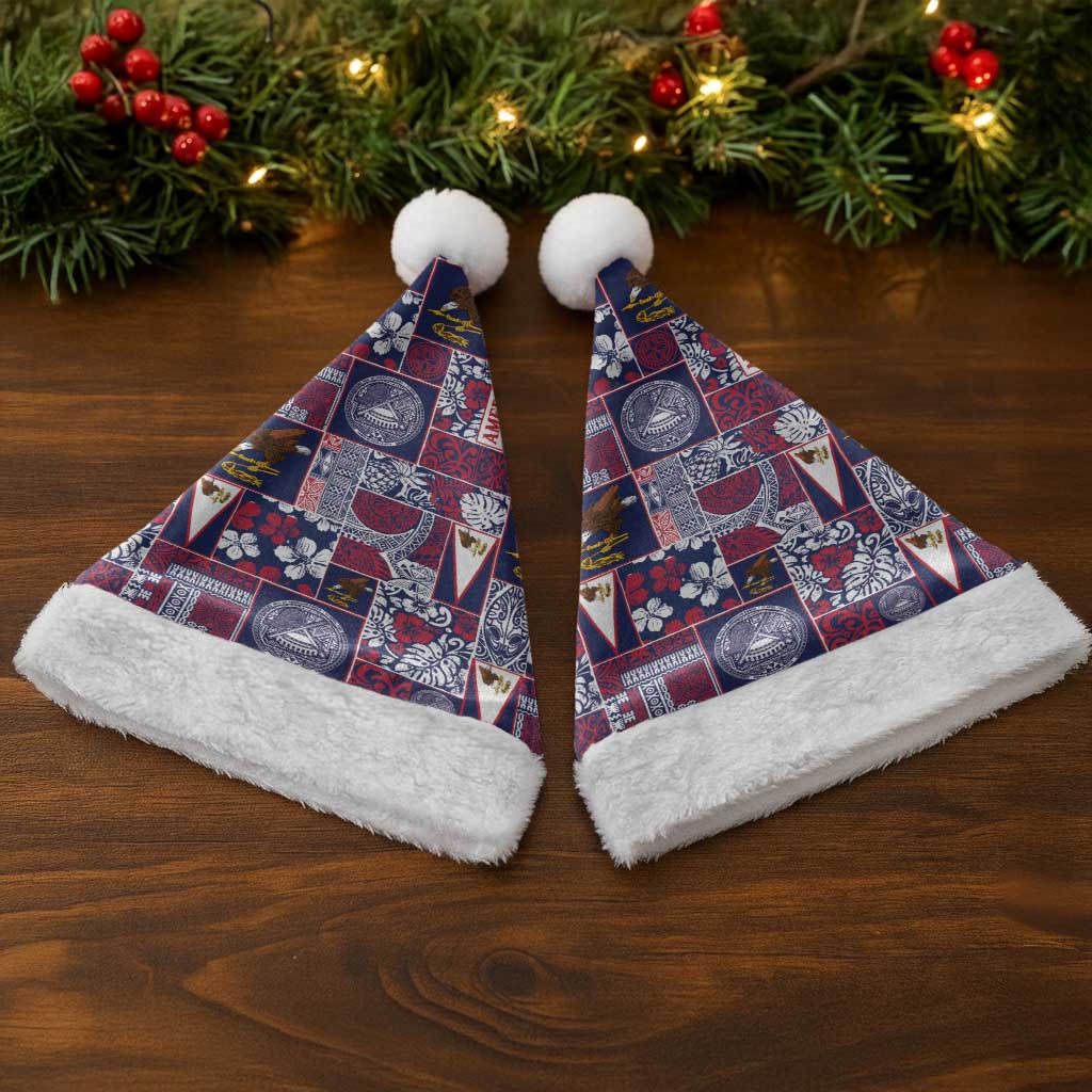 Manuia le Kerisimasi American Samoa Christmas Santa Hat Pacific Patchwork Xmas Vibes - Polynesian Pride