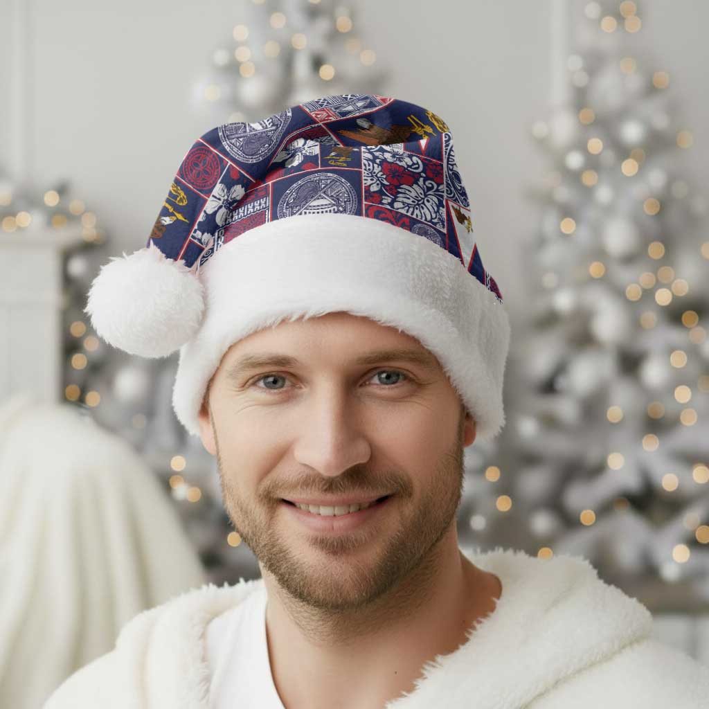 Manuia le Kerisimasi American Samoa Christmas Santa Hat Pacific Patchwork Xmas Vibes - Polynesian Pride