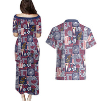 Manuia le Kerisimasi American Samoa Couples Matching Puletasi and Hawaiian Shirt Pacific Patchwork Xmas Vibes - Polynesian Pride