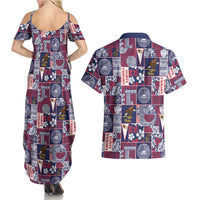 Manuia le Kerisimasi American Samoa Couples Matching Summer Maxi Dress and Hawaiian Shirt Pacific Patchwork Xmas Vibes - Polynesian Pride