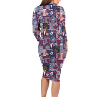 Manuia le Kerisimasi American Samoa Family Matching Long Sleeve Bodycon Dress and Hawaiian Shirt Pacific Patchwork Xmas Vibes LT9 - Polynesian Pride
