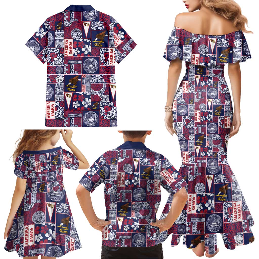 Manuia le Kerisimasi American Samoa Family Matching Mermaid Dress and Hawaiian Shirt Pacific Patchwork Xmas Vibes LT9 - Polynesian Pride